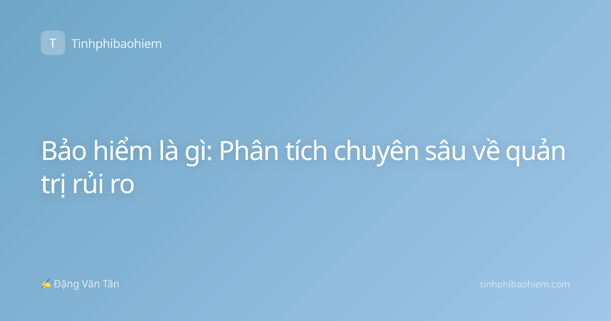 Bảo hiểm là gì: Phân tích chuyên sâu về quản trị rủi ro